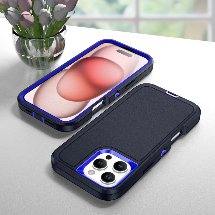 For iPhone 16 Pro Life Water-resistant Rugged Phone Case(Dark Blue + Royal Blue)