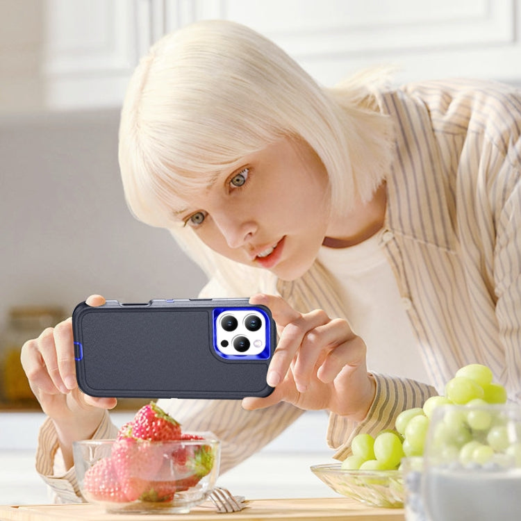For iPhone 16 Pro Life Water-resistant Rugged Phone Case(Dark Blue + Royal Blue)