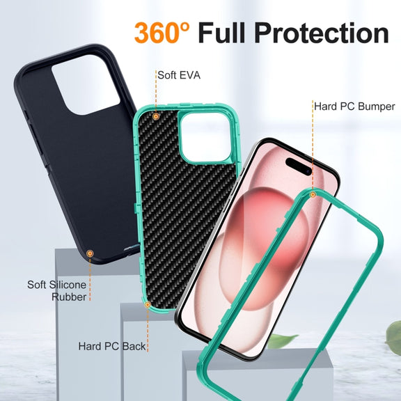 For iPhone 16 Pro Life Water-resistant Rugged Phone Case(Dark Blue + Light Blue)