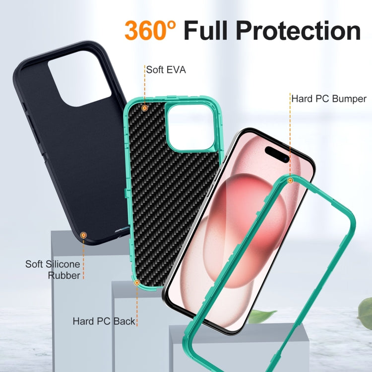 For iPhone 16 Pro Life Water-resistant Rugged Phone Case(Dark Blue + Light Blue)