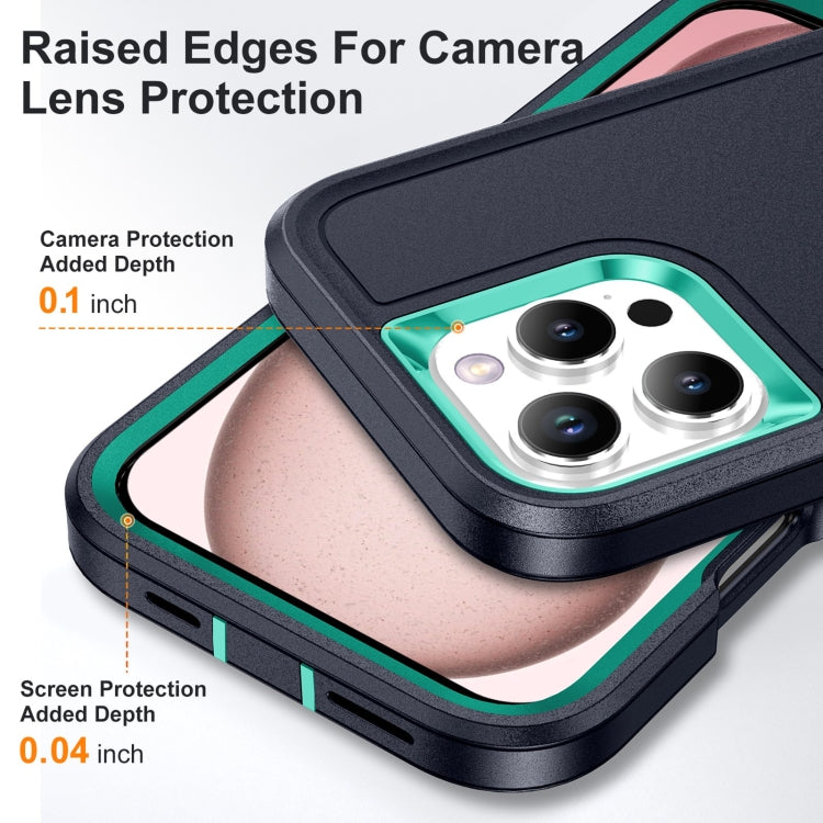 For iPhone 16 Pro Life Water-resistant Rugged Phone Case(Dark Blue + Light Blue)