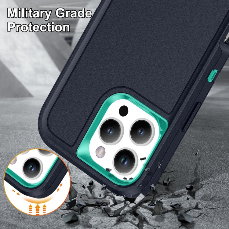 For iPhone 16 Pro Life Water-resistant Rugged Phone Case(Dark Blue + Light Blue)