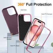 For iPhone 16 Pro Life Water-resistant Rugged Phone Case(Purple + Pink)