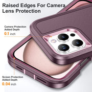 For iPhone 16 Pro Life Water-resistant Rugged Phone Case(Purple + Pink)
