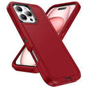 For iPhone 16 Plus Life Water-resistant Rugged Phone Case(Red + Black)