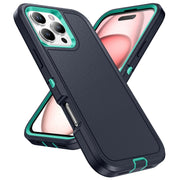 For iPhone 16 Plus Life Water-resistant Rugged Phone Case(Dark Blue + Light Blue)
