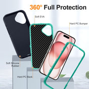 For iPhone 16 Plus Life Water-resistant Rugged Phone Case(Dark Blue + Light Blue)
