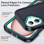 For iPhone 16 Plus Life Water-resistant Rugged Phone Case(Dark Blue + Light Blue)