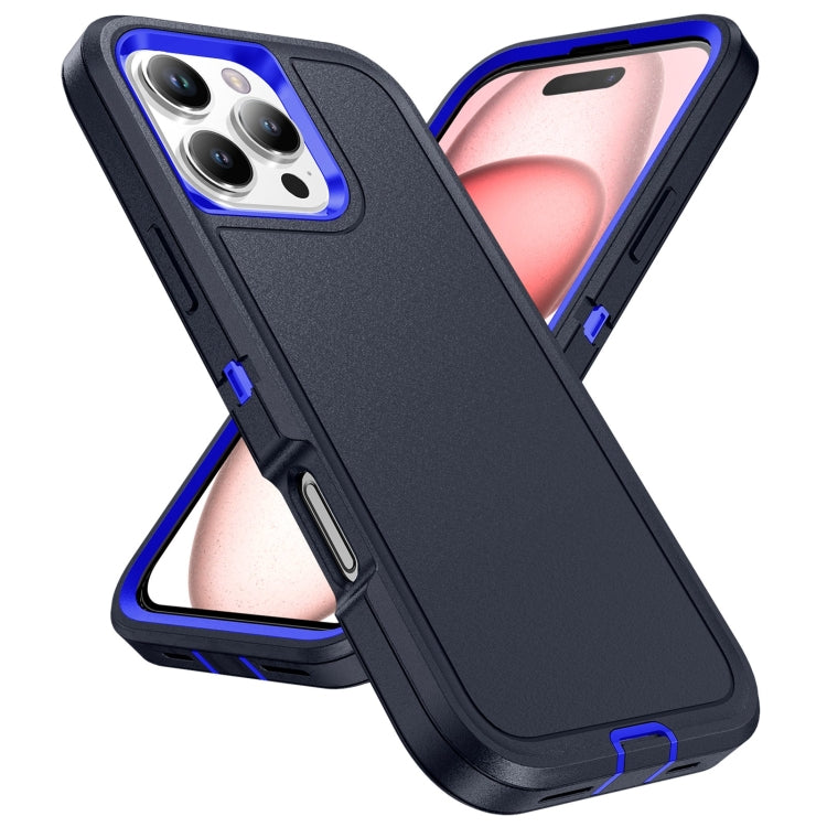 For iPhone 16 Life Water-resistant Rugged Phone Case(Dark Blue + Royal Blue)