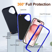 For iPhone 16 Life Water-resistant Rugged Phone Case(Dark Blue + Royal Blue)