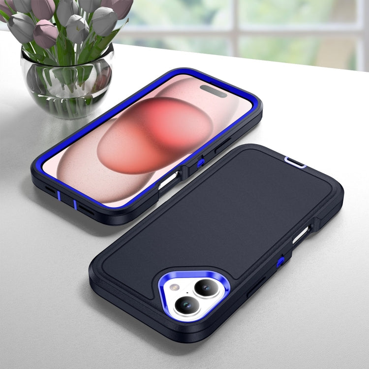 For iPhone 16 Life Water-resistant Rugged Phone Case(Dark Blue + Royal Blue)