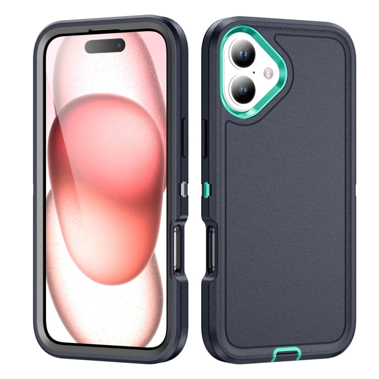 For iPhone 16 Life Water-resistant Rugged Phone Case(Dark Blue + Light Blue)