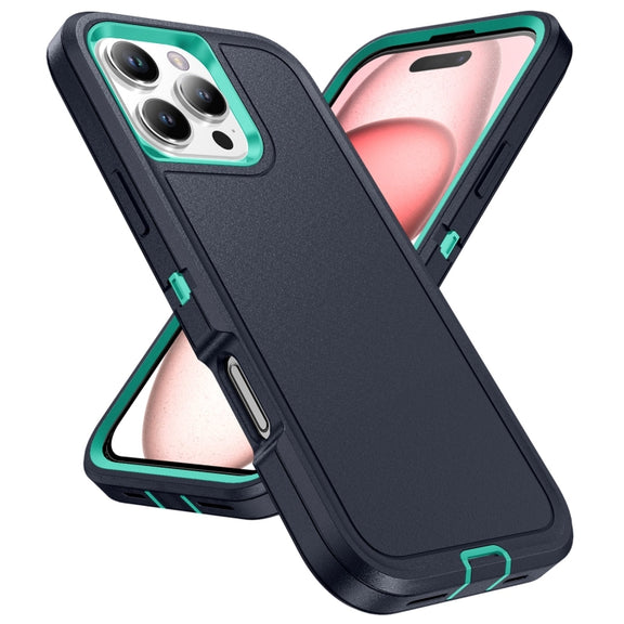 For iPhone 16 Life Water-resistant Rugged Phone Case(Dark Blue + Light Blue)