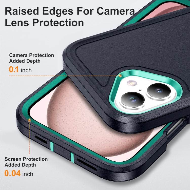 For iPhone 16 Life Water-resistant Rugged Phone Case(Dark Blue + Light Blue)