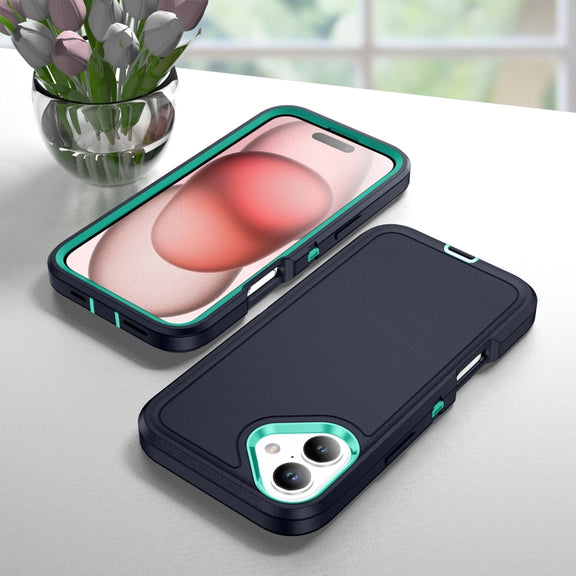 For iPhone 16 Life Water-resistant Rugged Phone Case(Dark Blue + Light Blue)