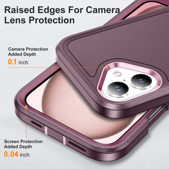 For iPhone 16 Life Water-resistant Rugged Phone Case(Purple + Pink)