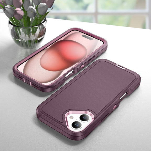 For iPhone 16 Life Water-resistant Rugged Phone Case(Purple + Pink)