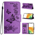 For Samsung Galaxy A15 Butterfly Embossed Flip Leather Phone Case(Purple) - Galaxy Phone Cases by PMC TechLife | Online Shopping South Africa | PMC TechLife