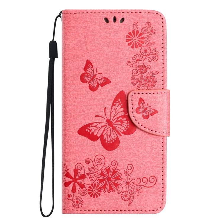 For Honor 90 Lite Butterfly Embossed Flip Leather Phone Case(Pink)