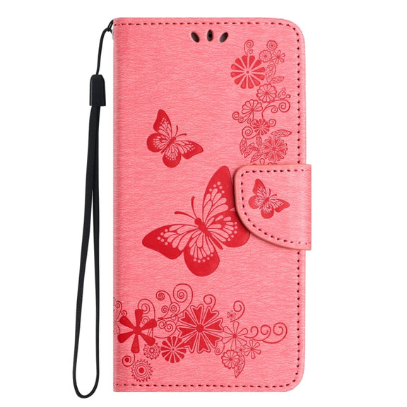 For Honor 90 Lite Butterfly Embossed Flip Leather Phone Case(Pink)