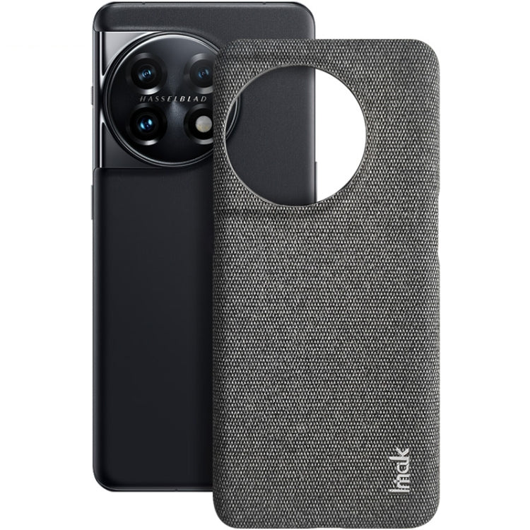For OnePlus 11 5G imak Ruiyi Series Cloth Texture PU + PC Phone Case(Dark Grey)