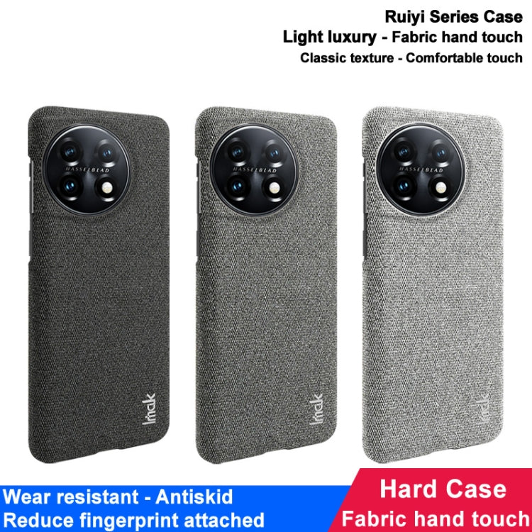 For OnePlus 11 5G imak Ruiyi Series Cloth Texture PU + PC Phone Case(Dark Grey)