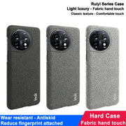 For OnePlus 11 5G imak Ruiyi Series Cloth Texture PU + PC Phone Case(Dark Grey)