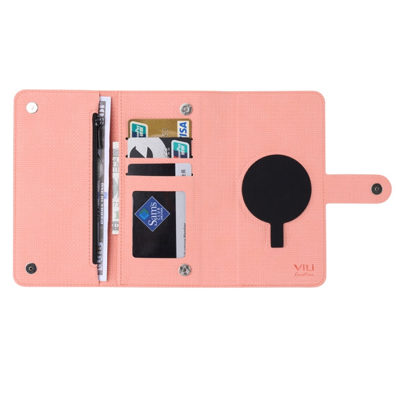 For iPhone 14 ViLi GHB Series MagSafe Magnetic Zipper Leather Phone Case(Pink)