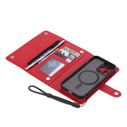 For iPhone 15 Pro ViLi GHB Series MagSafe Magnetic Zipper Leather Phone Case(Red)