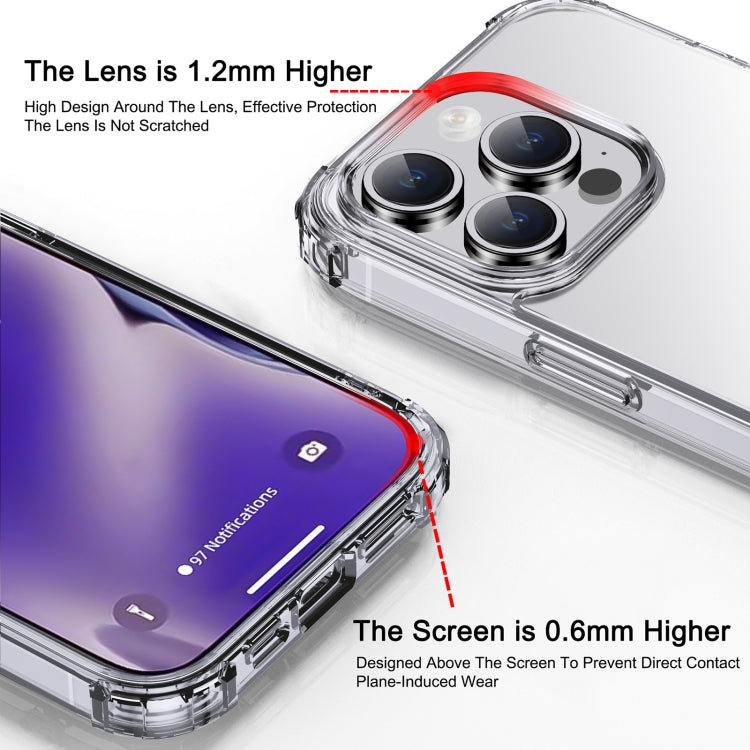 For iPhone 15 iPAKY Crystal Clear Series Shockproof PC + TPU Protective Phone Case(Transparent)