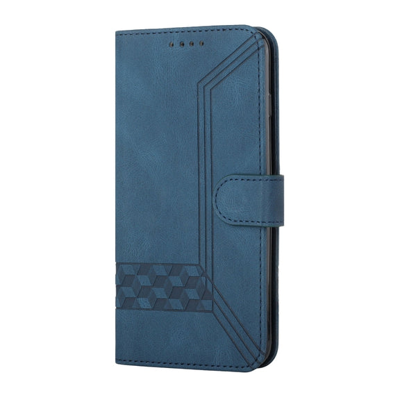 For Realme 11 Cubic Skin Feel Flip Leather Phone Case(Blue)