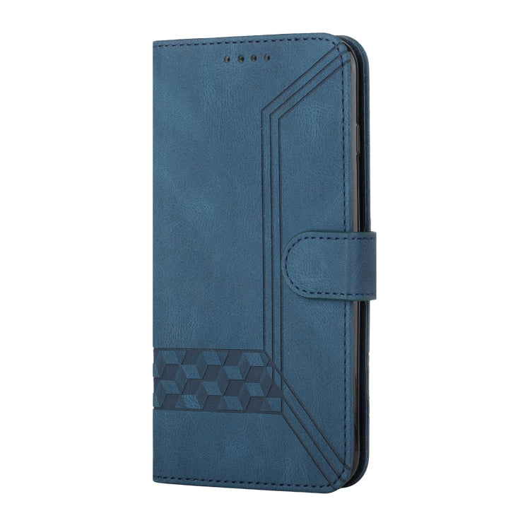 For Realme 11 Cubic Skin Feel Flip Leather Phone Case(Blue)