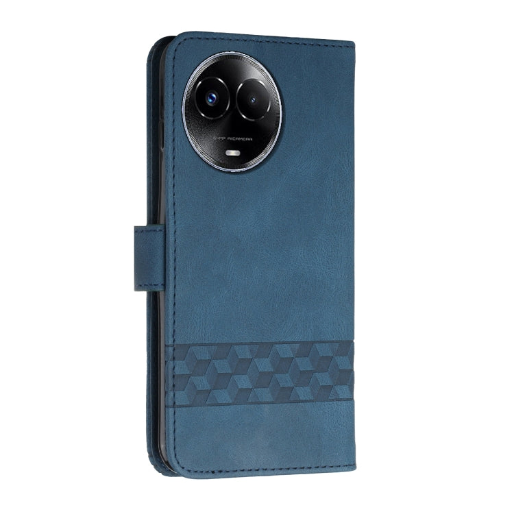 For Realme 11 Cubic Skin Feel Flip Leather Phone Case(Blue)