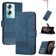 For OPPO A79 Cubic Skin Feel Flip Leather Phone Case(Blue) - free shipping - PMC TechLife - Order now!