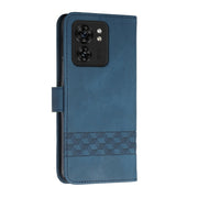 For Motorola Edge 40 Cubic Skin Feel Flip Leather Phone Case(Blue)