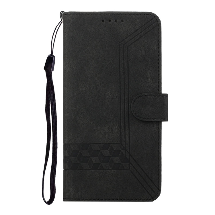 For Motorola Edge 5G 2024 Cubic Skin Feel Flip Leather Phone Case(Black)