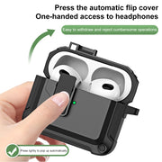 For AirPods 3 TPU + PC Wireless Bluetooth Earphone Protective Case with Switch Lock & Hook(Red)