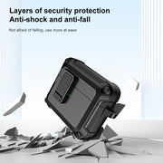 For AirPods 3 TPU + PC Wireless Bluetooth Earphone Protective Case with Switch Lock & Hook(Grey)