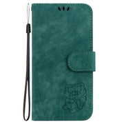 For Motorola Edge 2024 Little Tiger Embossed Leather Phone Case(Green)