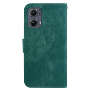 For Motorola Edge 2024 Little Tiger Embossed Leather Phone Case(Green)