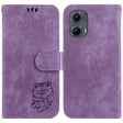 For Motorola Edge 2024 Little Tiger Embossed Leather Phone Case(Purple) - Motorola Cases by PMC Jewellery | Online Shopping South Africa | PMC Jewellery | Buy Now Pay Later Mobicred