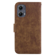 For Motorola Edge 2024 Little Tiger Embossed Leather Phone Case(Brown)
