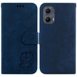 For Motorola Edge 2024 Little Tiger Embossed Leather Phone Case(Dark Blue) - Motorola Cases by PMC Jewellery | Online Shopping South Africa | PMC Jewellery | Buy Now Pay Later Mobicred