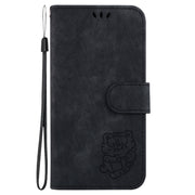 For Motorola Edge 2024 Little Tiger Embossed Leather Phone Case(Black)