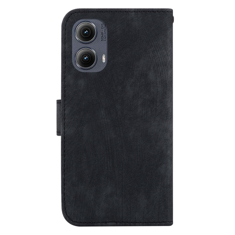 For Motorola Edge 2024 Little Tiger Embossed Leather Phone Case(Black)