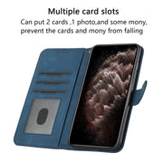 For iPhone 16 Pro Max Cubic Skin Feel Flip Leather Phone Case(Blue)