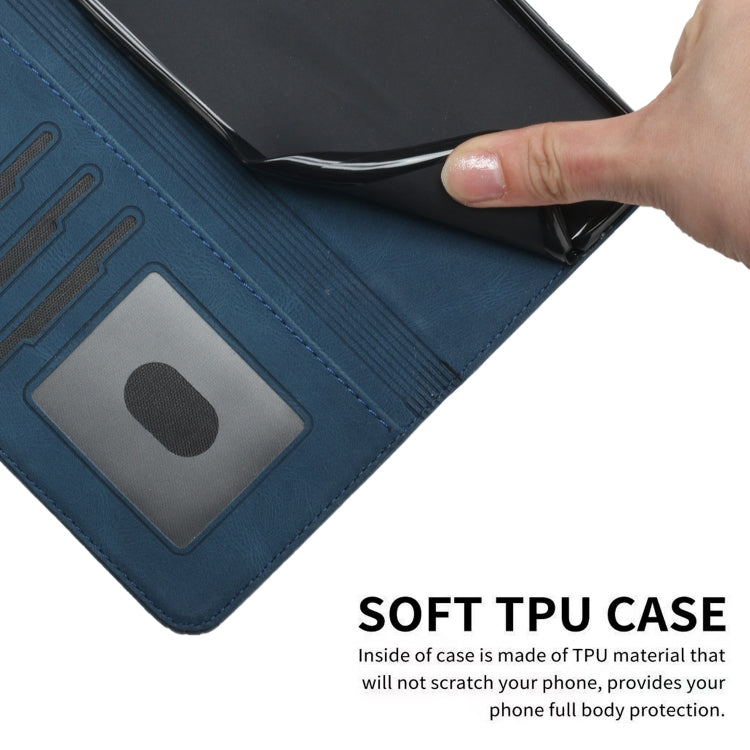 For iPhone 16 Pro Cubic Skin Feel Flip Leather Phone Case(Blue)