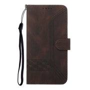 For iPhone 16 Cubic Skin Feel Flip Leather Phone Case(Brown)
