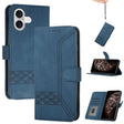 For iPhone 17 Cubic Skin Feel Flip Leather Phone Case(Blue) - free shipping - PMc TechLife - Order now!