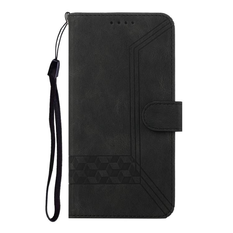 For iPhone 17 Cubic Skin Feel Flip Leather Phone Case(Black)